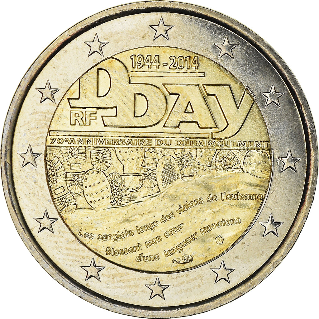France, 2 Euro, D-Day, 2014, KM 2174, SPL+, Bimétallique, Gadoury:18