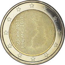 Finlândia, 2 Euro, 100 years of Independence, 2017, MS(63), Bimetálico