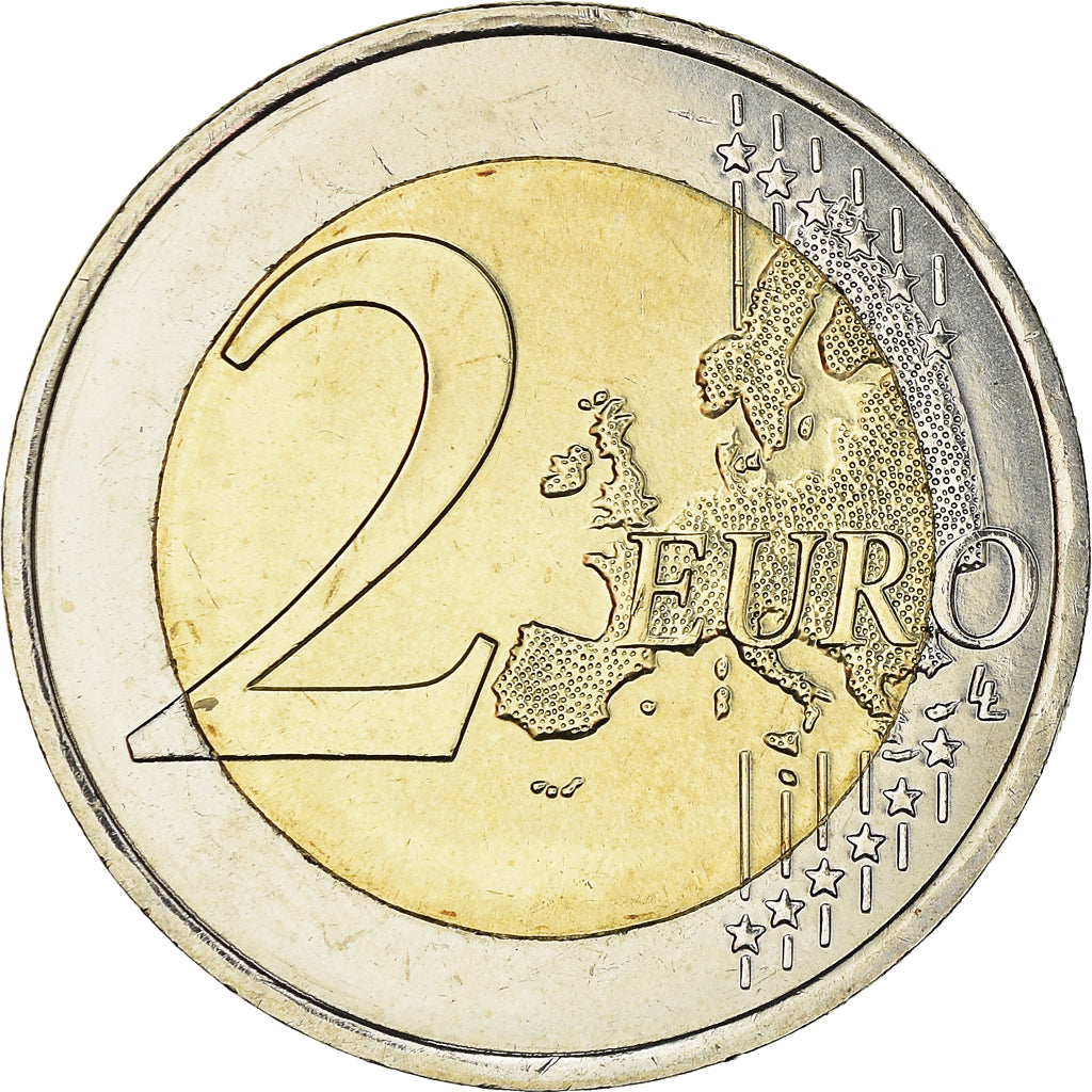 France, 2 Euro, Pierre de Coubertin, 2013, Paris, MS(63), Bi-Metallic