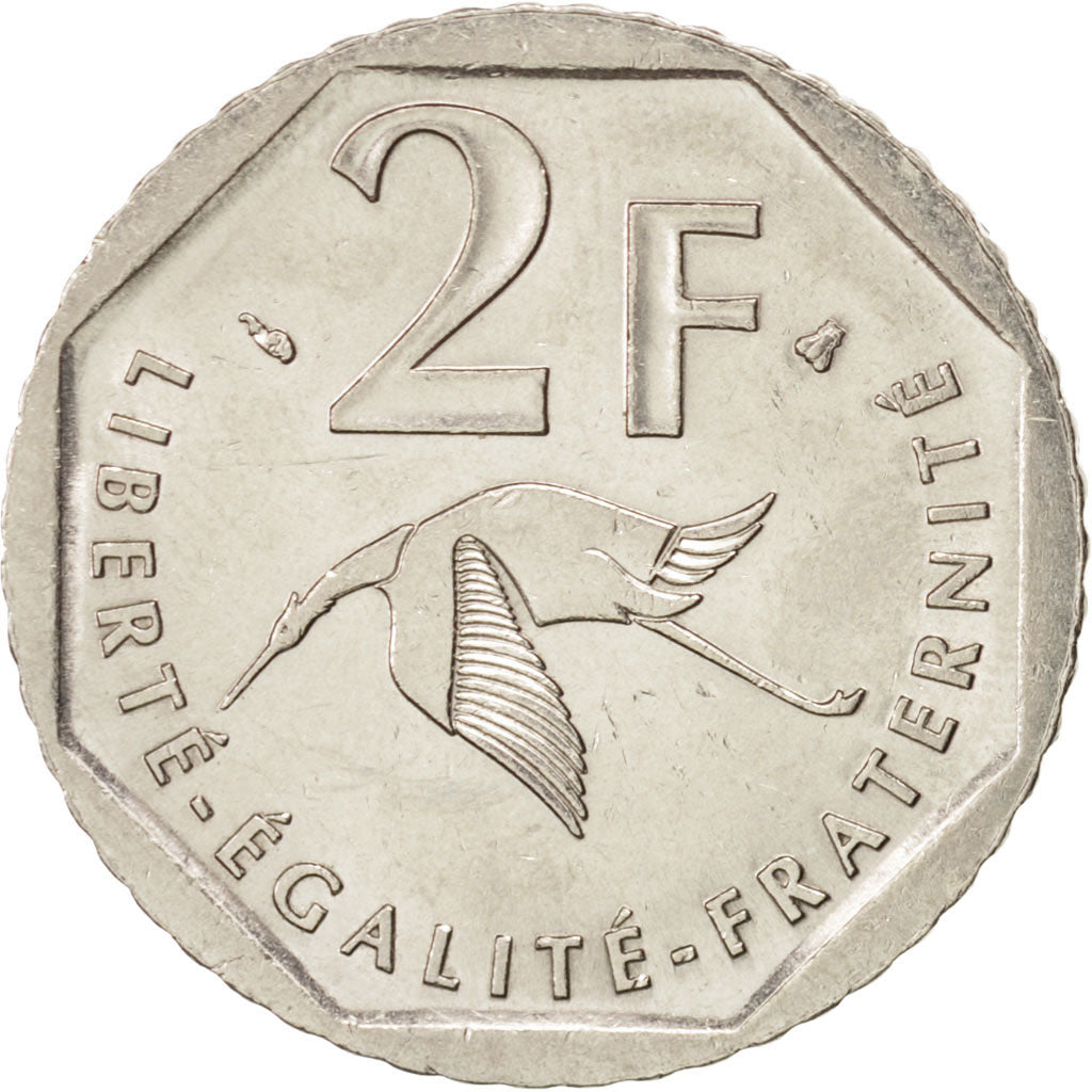 FRANCE, Guynemer, 2 Francs, 1997, KM #1187, MS(63), Nickel, 26.5, Gadoury #550,.