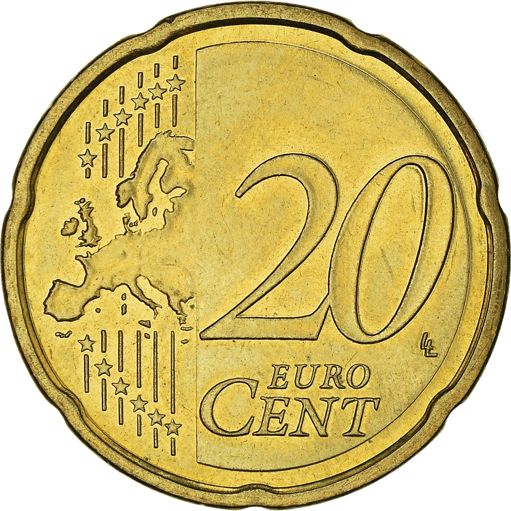 Cyprus, 20 Euro Cent, 2008, MS(60-62), Brass, KM:82
