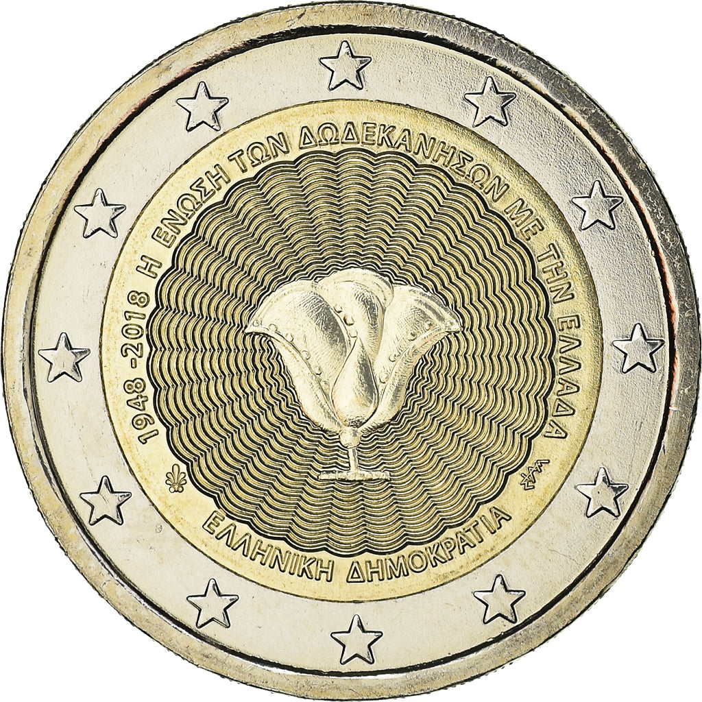 Grèce, 2 Euro, Union of the Dodecanese with Greece, 2018, SPL, Bimétallique