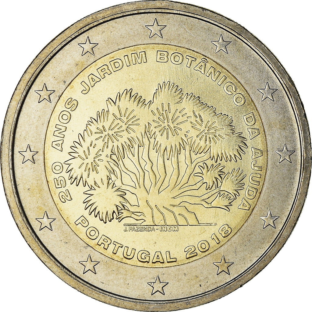 Portugal, 2 Euro, Botanical garden of Ajuda, 2018, MS(63), Bi-Metallic