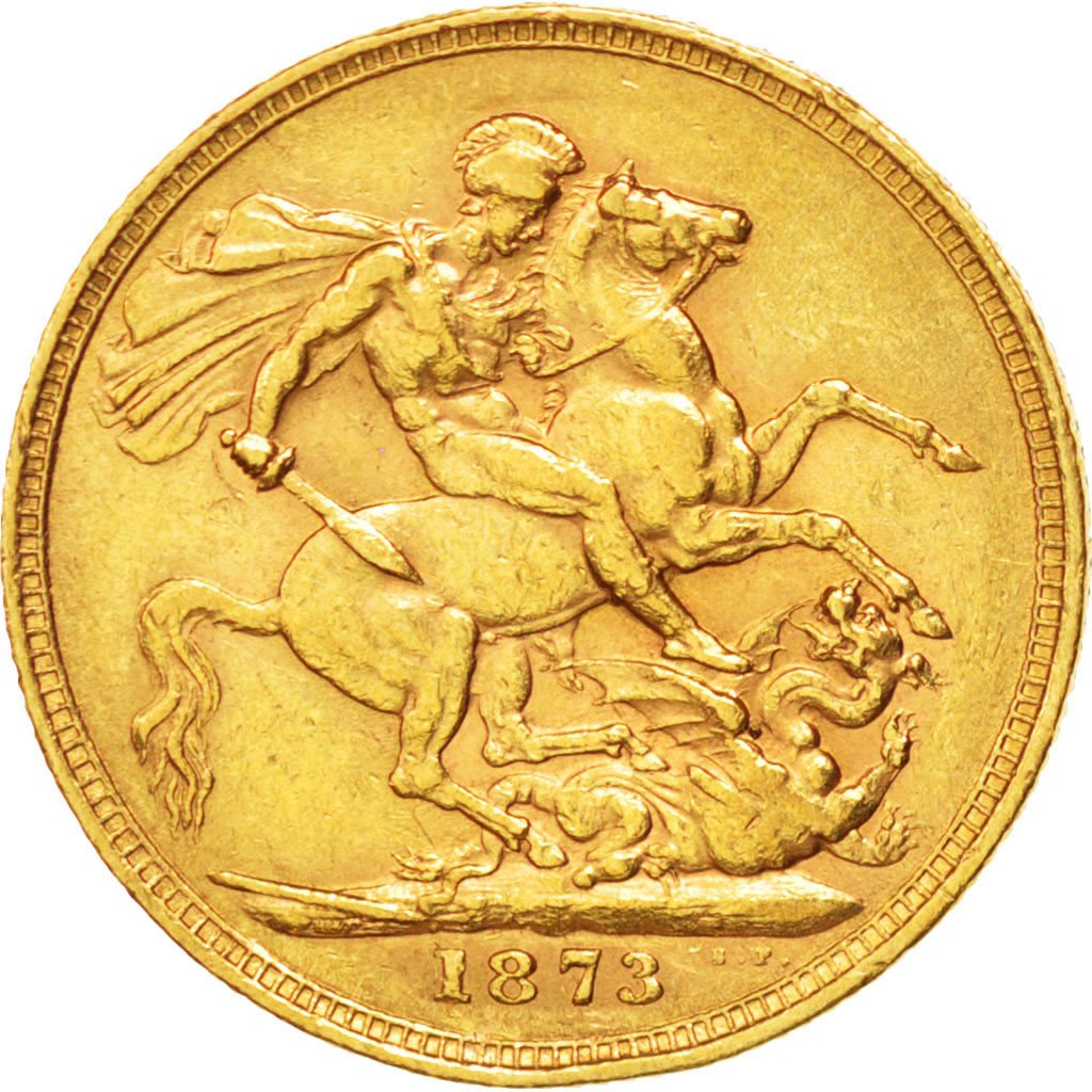 AUSTRALIA, Sovereign, 1873, Melbourne, KM #7, AU(50-53), Gold, 7.97