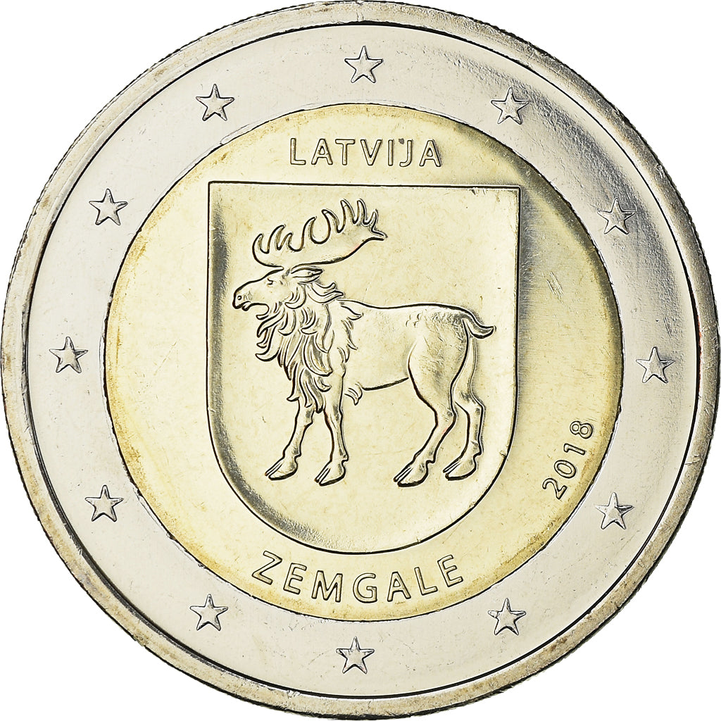 Latvia, 2 Euro, Zemgale, 2018, UNZ, Bi-Metallic