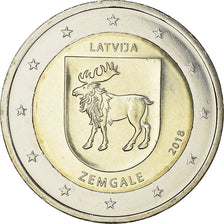 Latvia, 2 Euro, Zemgale, 2018, UNZ, Bi-Metallic
