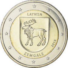 Łotwa, 2 Euro, Zemgale, 2018, MS(63), Bimetaliczny