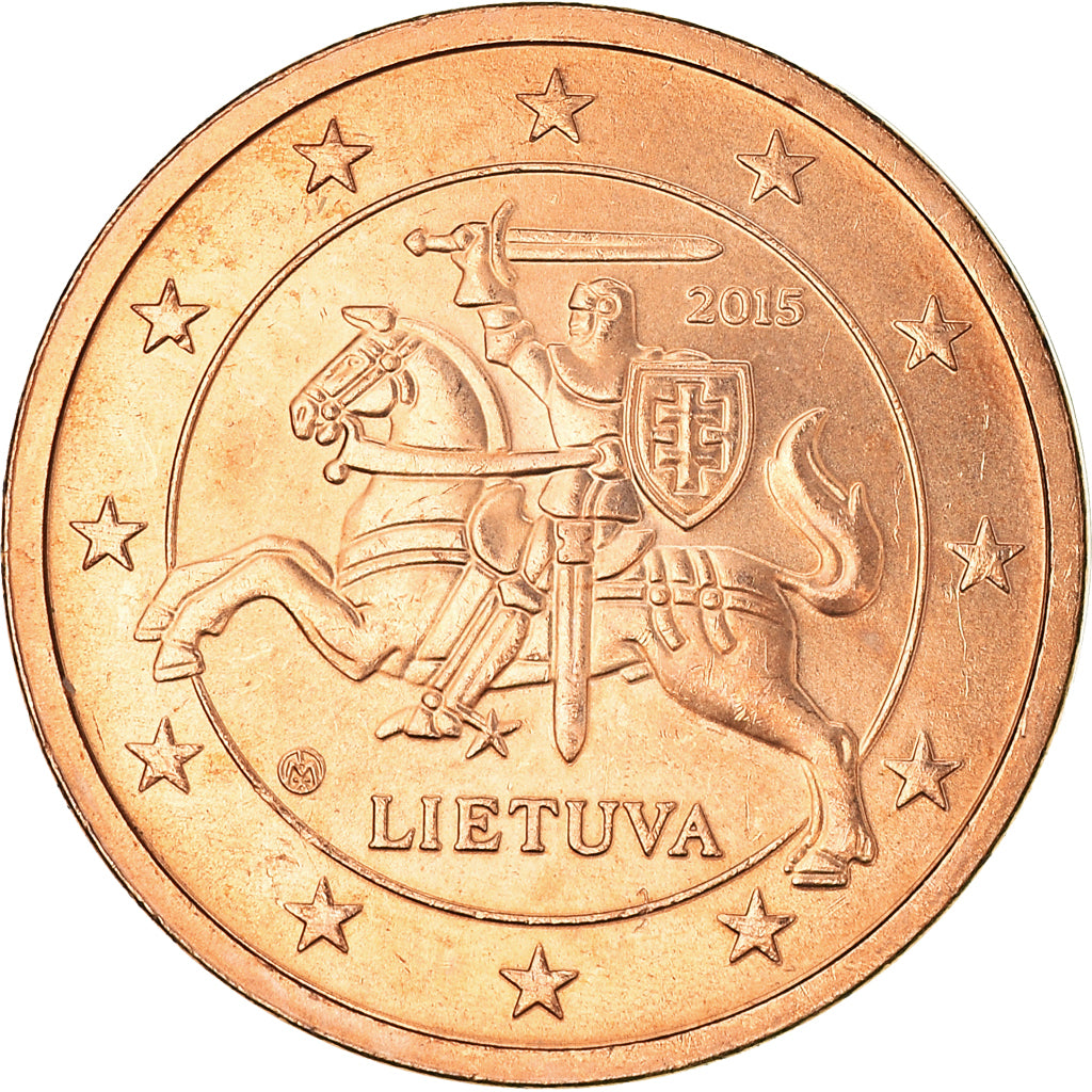Lithouwen, 2 Euro Cent, 2015, UNC-, Copper Plated Steel, KM:New