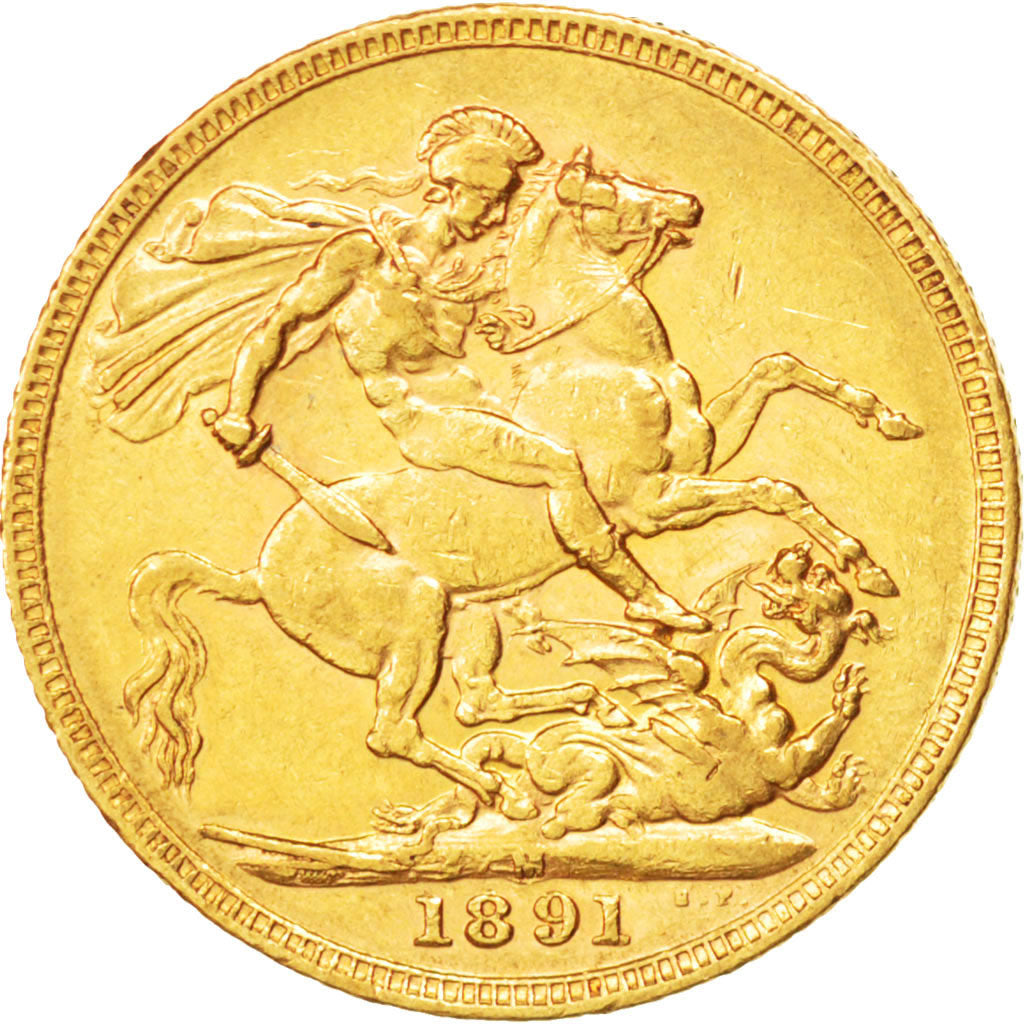 AUSTRALIA, Sovereign, 1891, Melbourne, KM #10, AU(50-53), Gold, 7.97