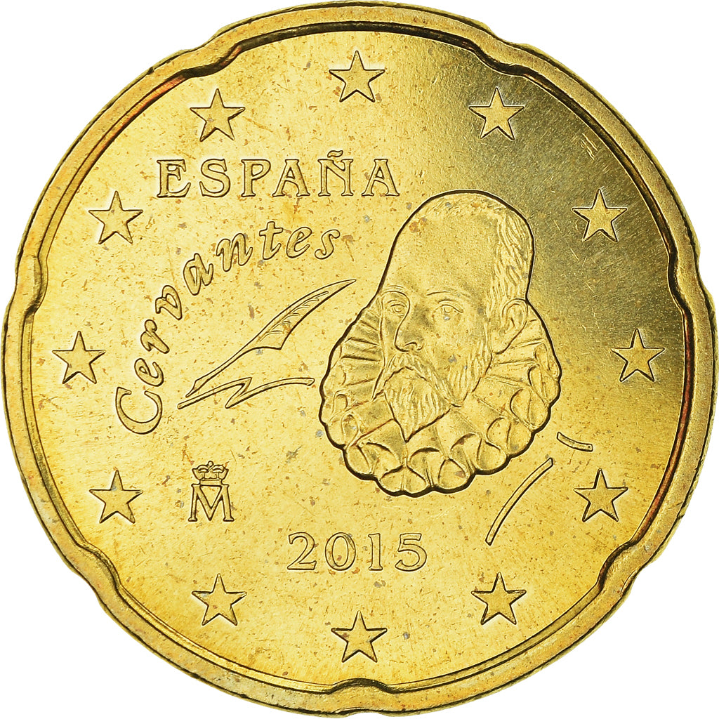 Espanha, 20 Euro Cent, 2015, MS(64), Latão