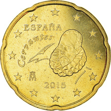 Espanha, 20 Euro Cent, 2015, MS(64), Latão