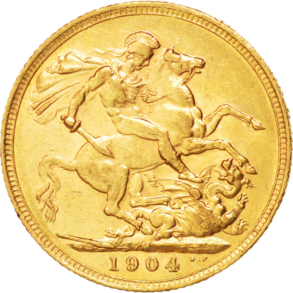 AUSTRALIA, Sovereign, 1904, Melbourne, KM #15, AU(50-53), Gold, 21, 7.99