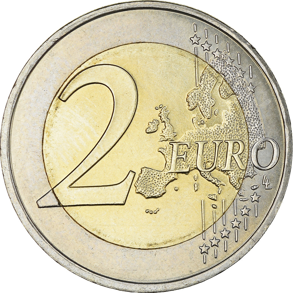 France, 2 Euro, D-Day, 2014, MS(63), Bi-Metallic