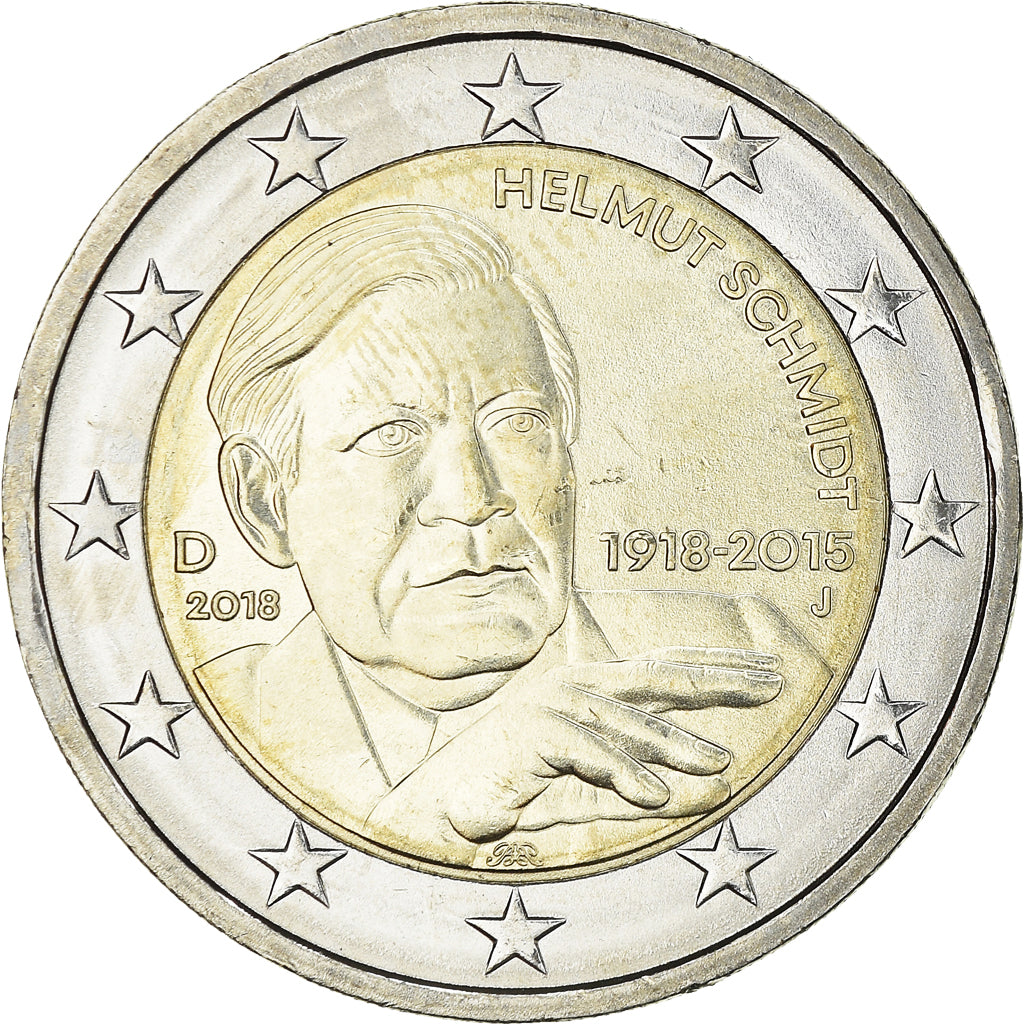 Bundesrepublik Deutschland, 2 Euro, Helmut Schmidt, 2018, Hambourg, UNZ