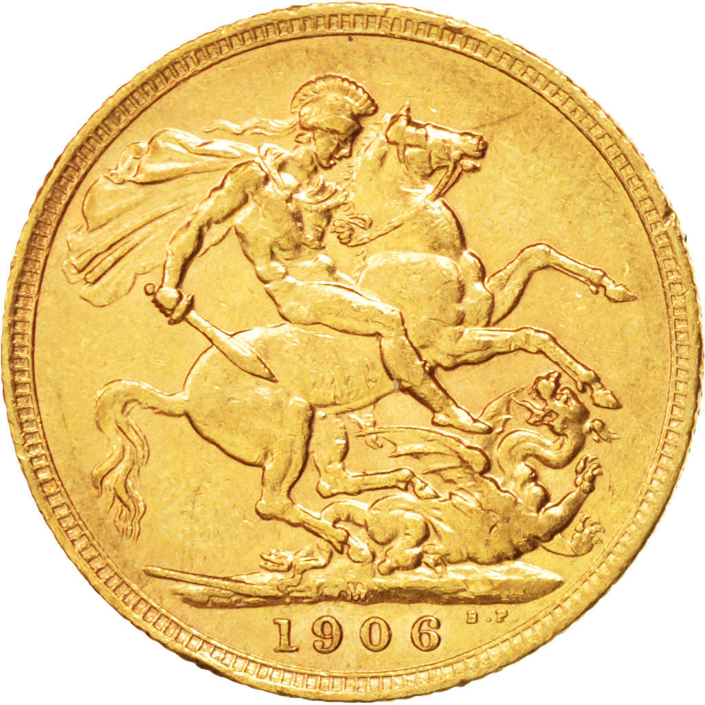 AUSTRALIA, Sovereign, 1906, Melbourne, KM #15, AU(50-53), Gold, 21, 7.98