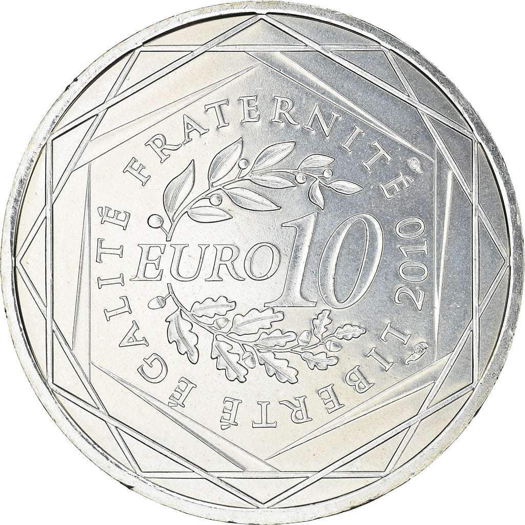 France, 10 Euro, Bretagne, 2010, MS(63), Silver