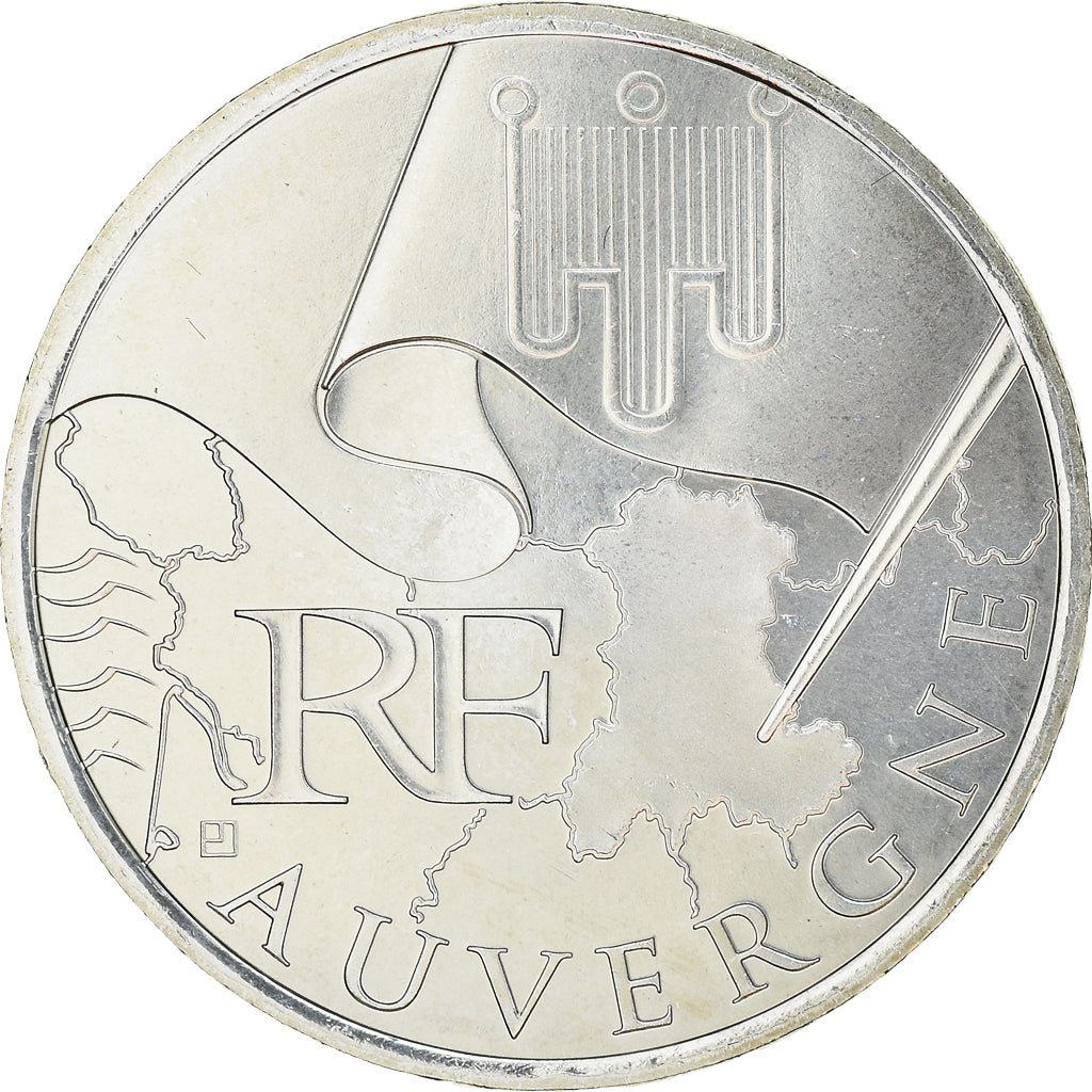 France, 10 Euro, Auvergne, 2010, MS(63), Silver