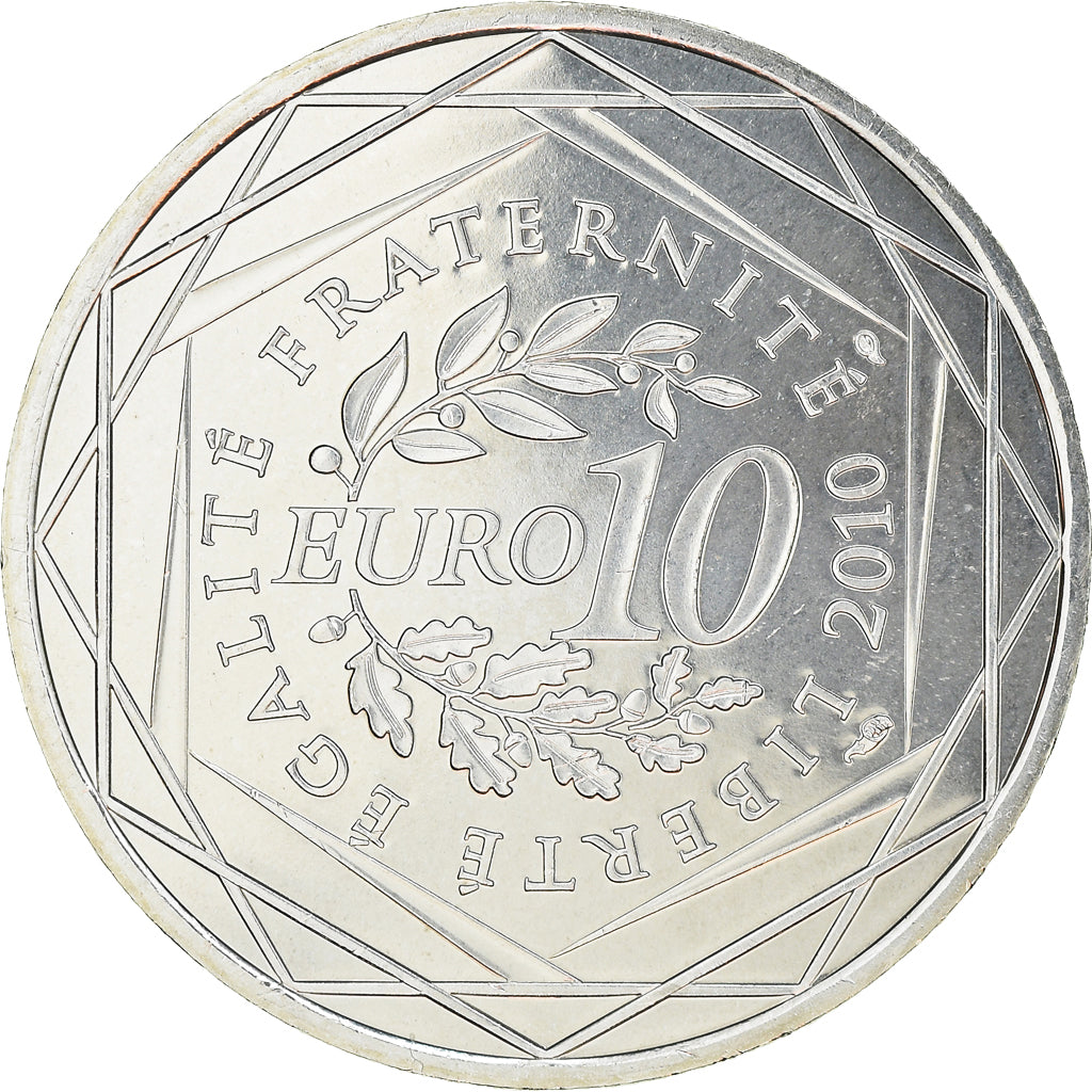 France, 10 Euro, Auvergne, 2010, MS(63), Silver