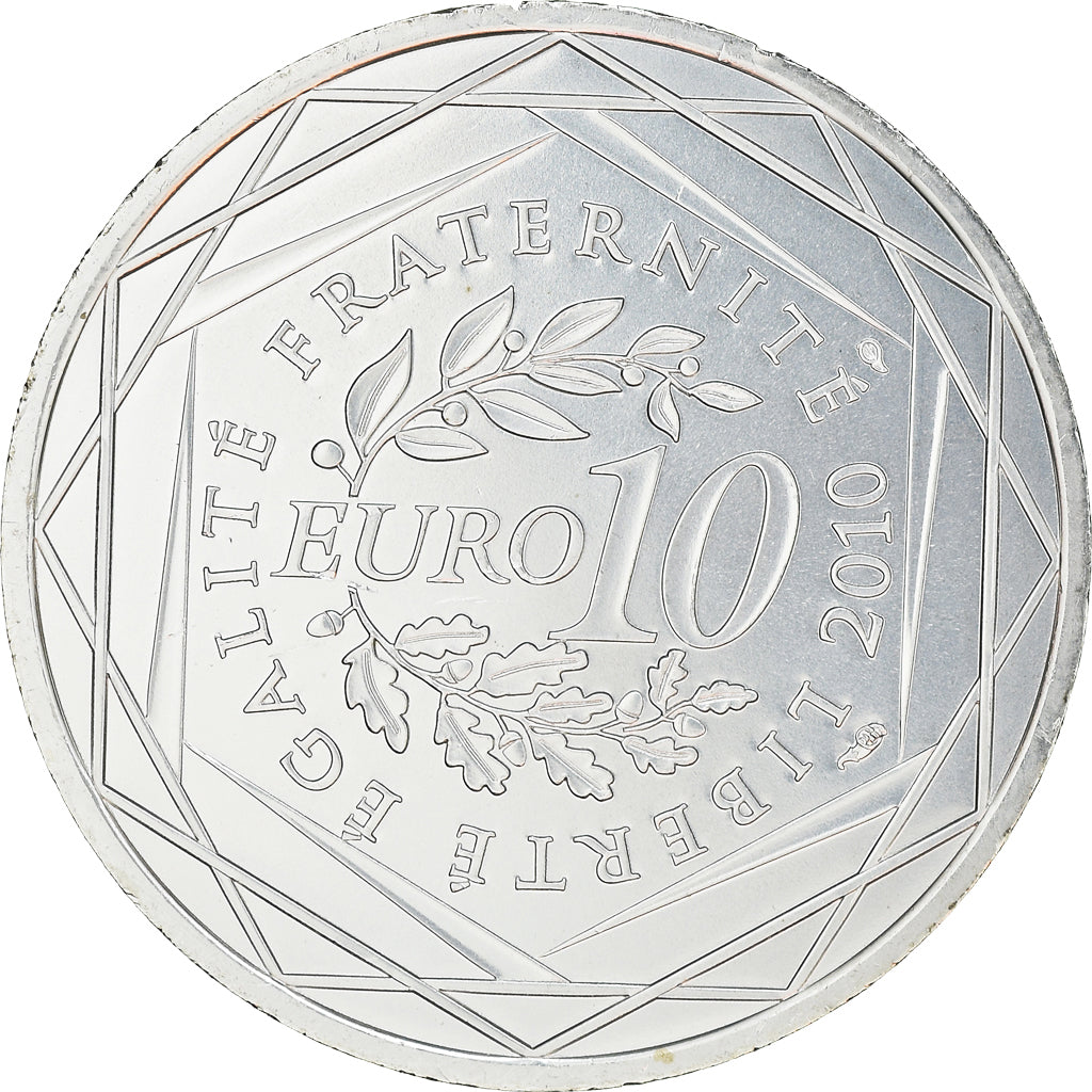 France, 10 Euro, Poitou-Charentes, 2010, Paris, MS(63), Silver, KM:1667