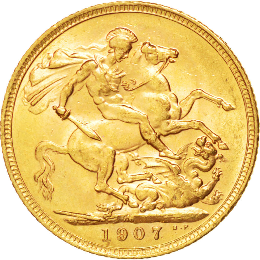AUSTRALIA, Sovereign, 1907, Melbourne, KM #15, AU(55-58), Gold, 21, 8.01