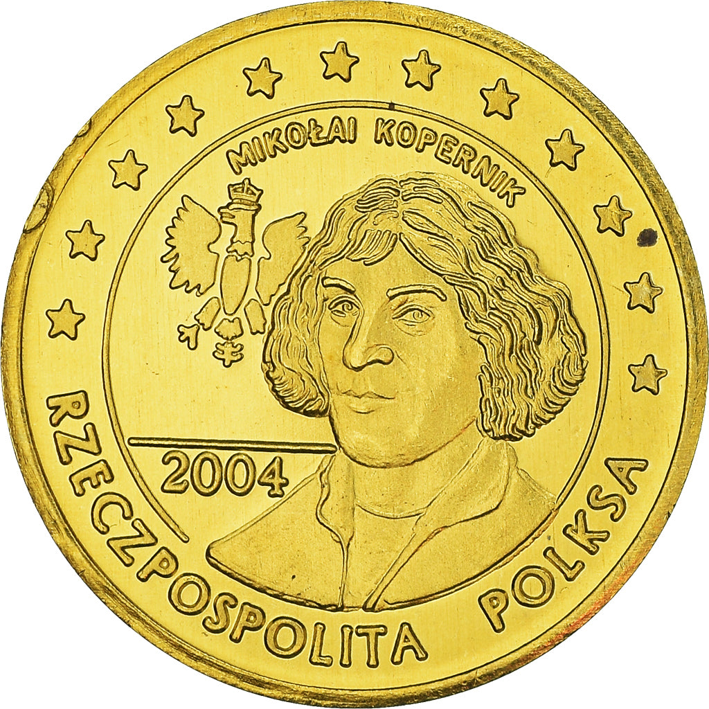 Polonia, Fantasy euro patterns, 10 Euro Cent, Nicolas Copernic, 2004, Proof