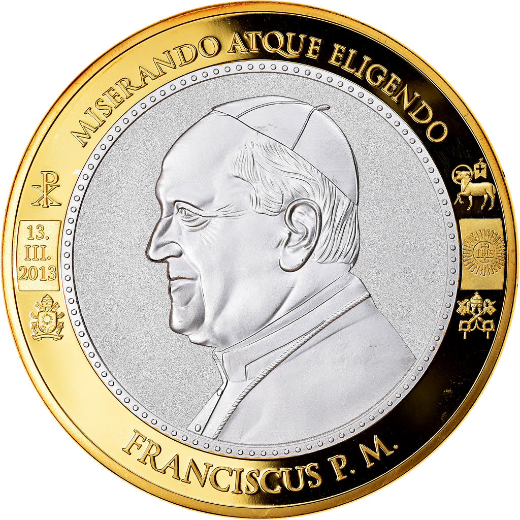 Vatican, Medal, Le Pape François, 2013, MS(65-70), Copper Gilt