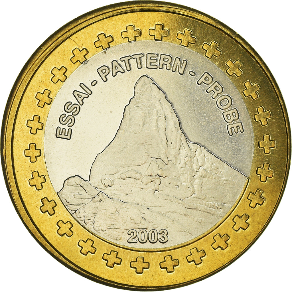 Switzerland, Fantasy euro patterns, Europ, 2003, Proof, MS(65-70), Bi-Metallic