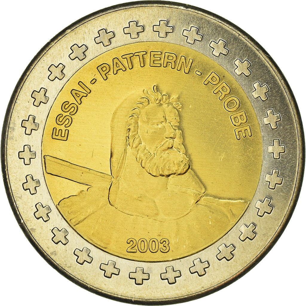 Switzerland, Fantasy euro patterns, 2 Euro, 2003, Proof, MS(65-70), Bi-Metallic