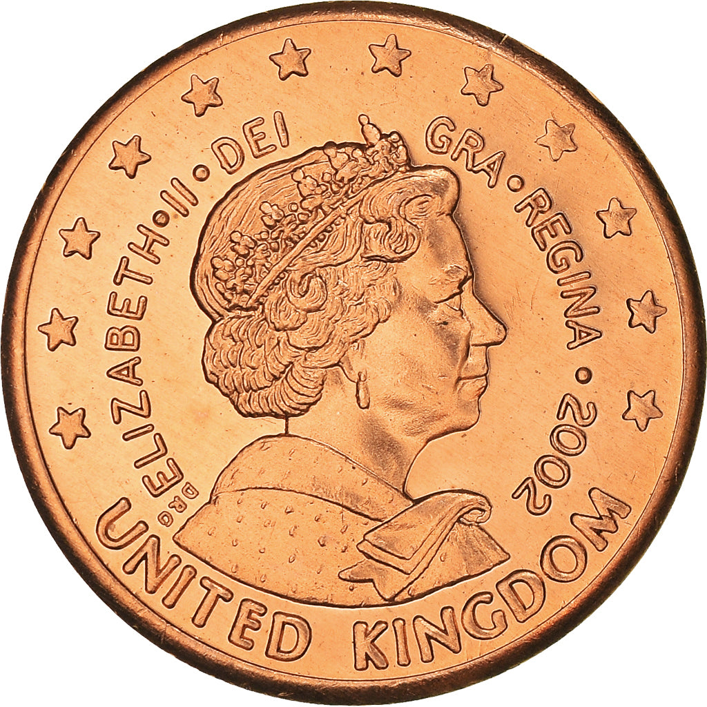 United Kingdom, Fantasy euro patterns, 2 Euro Cent, 2002, Proof, MS(65-70)