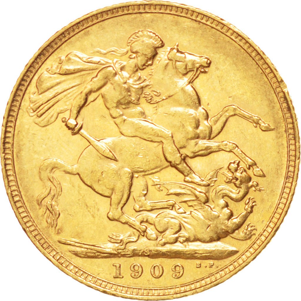 AUSTRALIA, Sovereign, 1909, Sydney, KM #15, AU(50-53), Gold, 21, 8.00