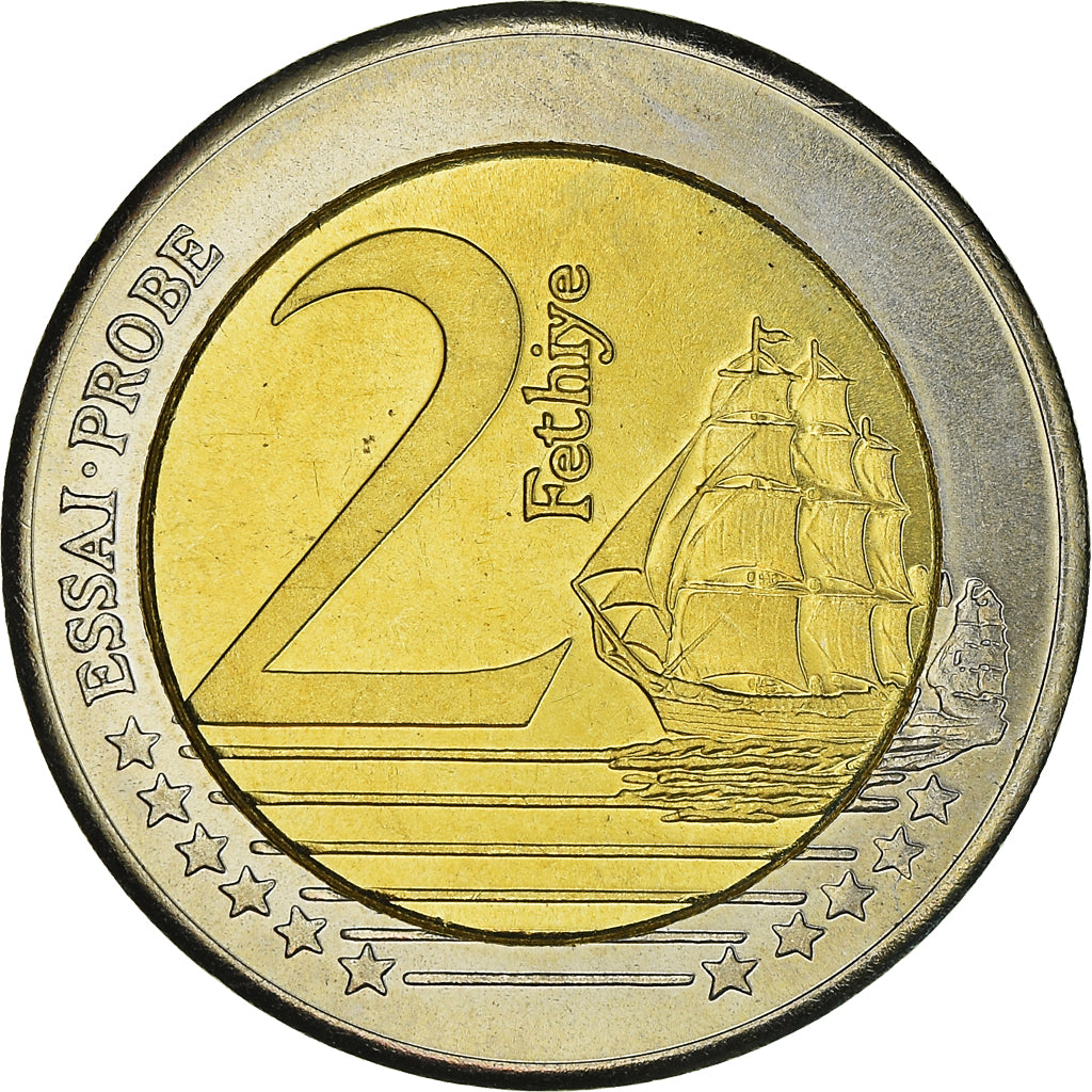 Turquia, Fantasy euro patterns, 2 Euro, 2004, Proof, MS(65-70), Bimetálico