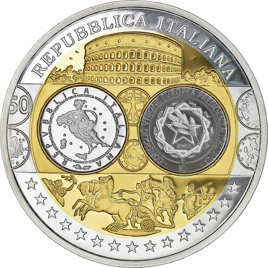 Italy, Medal, Conseil de l'Union Européenne, 2003, MS(64), Silver