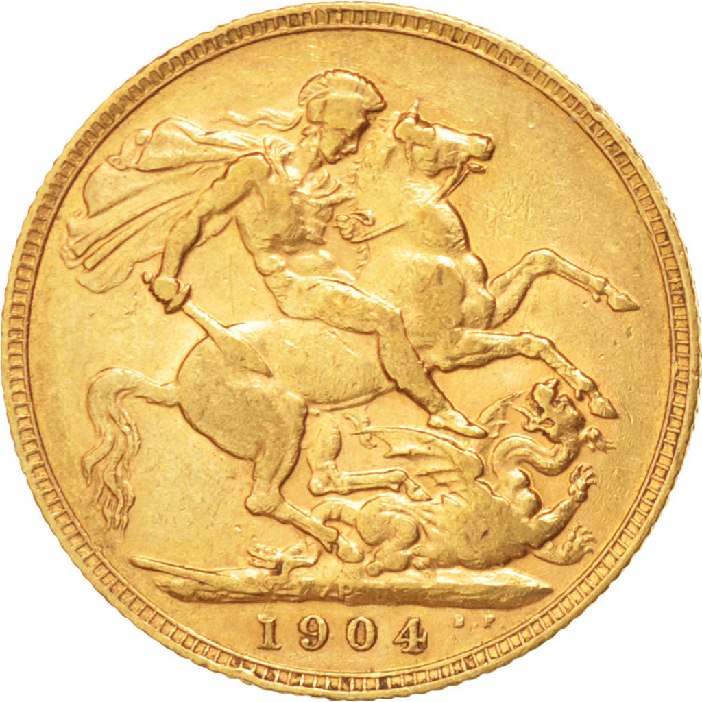 AUSTRALIA, Sovereign, 1904, Perth, KM #15, EF(40-45), Gold, 21, 7.95