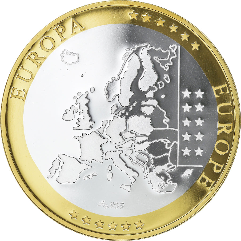 Spain, Medal, Euro, Europa, Politics, Society, War, MS(64), Silver