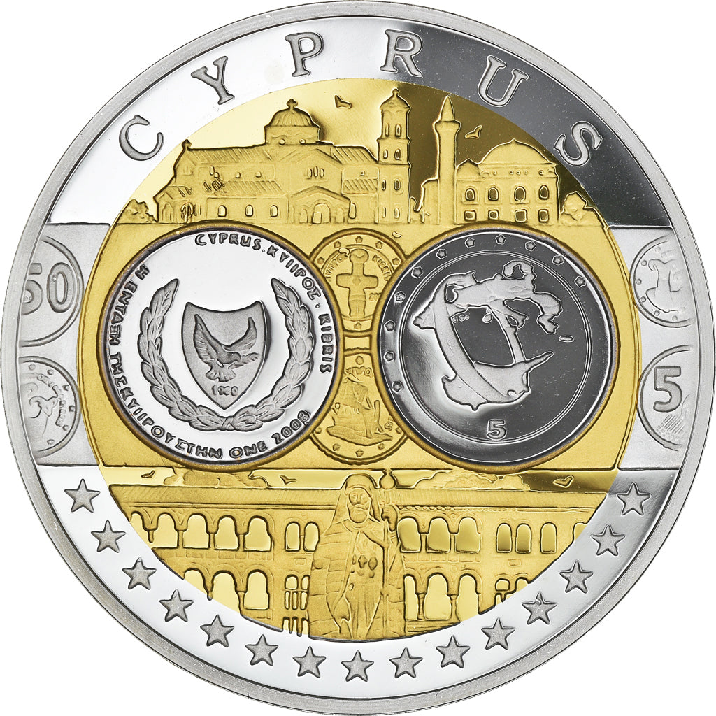 Chypre, Médaille, L'Europe, 2008, SPL+, Argent