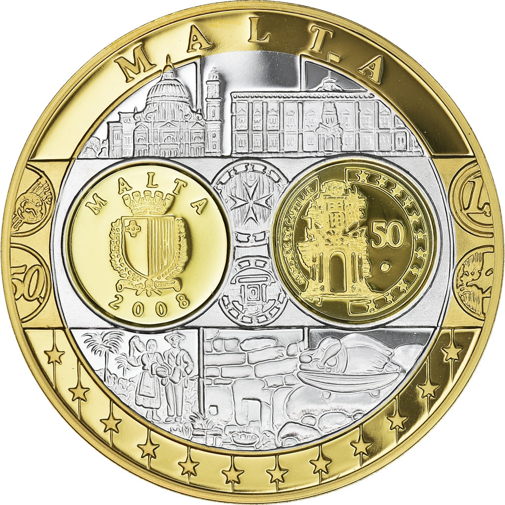 Malte, Médaille, L'Europe, Auberge de Castille, Politics, Society, War, 2008