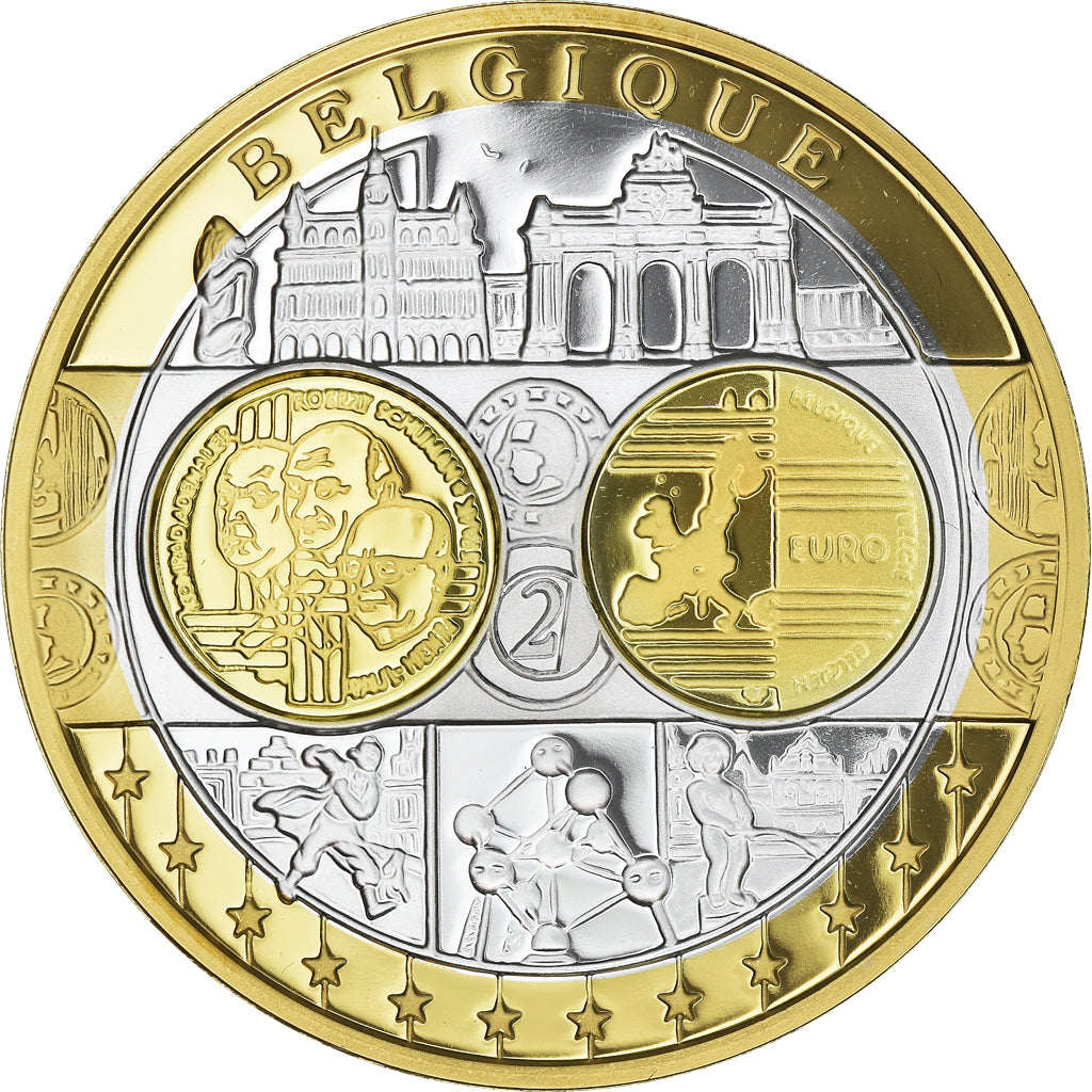 Belgio, medaglia, L'Europe, Belgique, SPL+, Argento