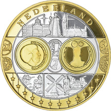 Nederland, Medaille, L'Europe, Reine Béatrix, UNC, Zilver
