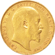 Australia, Edward VII, Sovereign, 1907, Perth, BB, Oro, KM:15