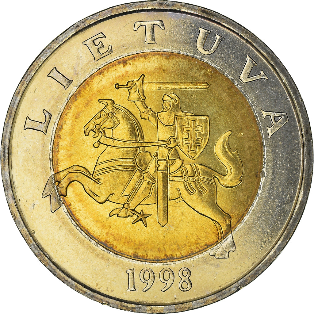 Coin, Lithuania, 5 Litai, 1998, MS(60-62), Bi-Metallic, KM:113