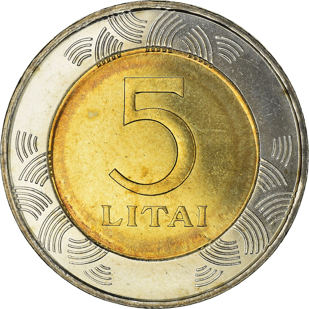 Coin, Lithuania, 5 Litai, 1998, MS(60-62), Bi-Metallic, KM:113