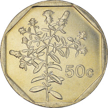 Coin, Malta, 50 Cents, 2001, MS(60-62), Copper-nickel, KM:98