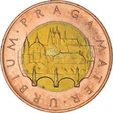 Coin, Czech Republic, 50 Korun, 1993, MS(60-62), Bi-Metallic, KM:1