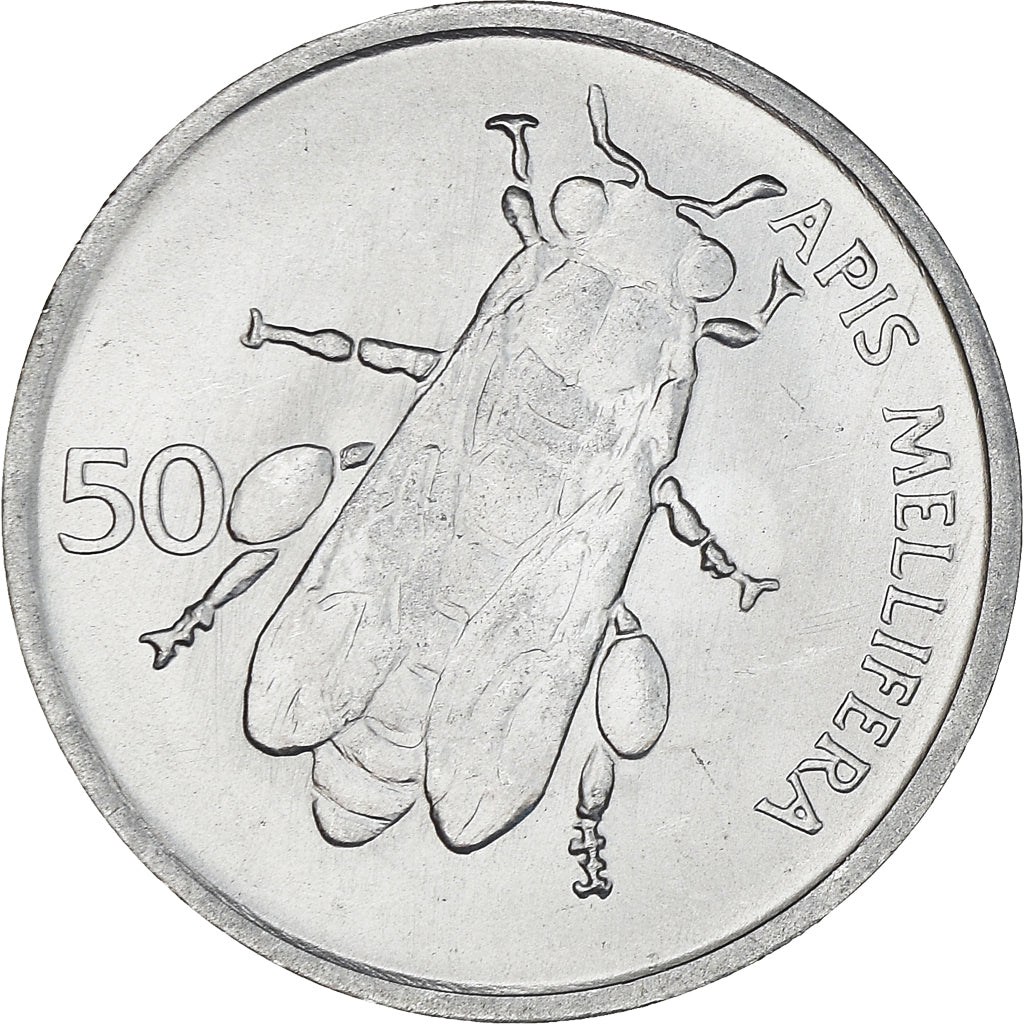 Coin, Slovenia, 50 Stotinov, 1993, MS(64), Aluminum, KM:3