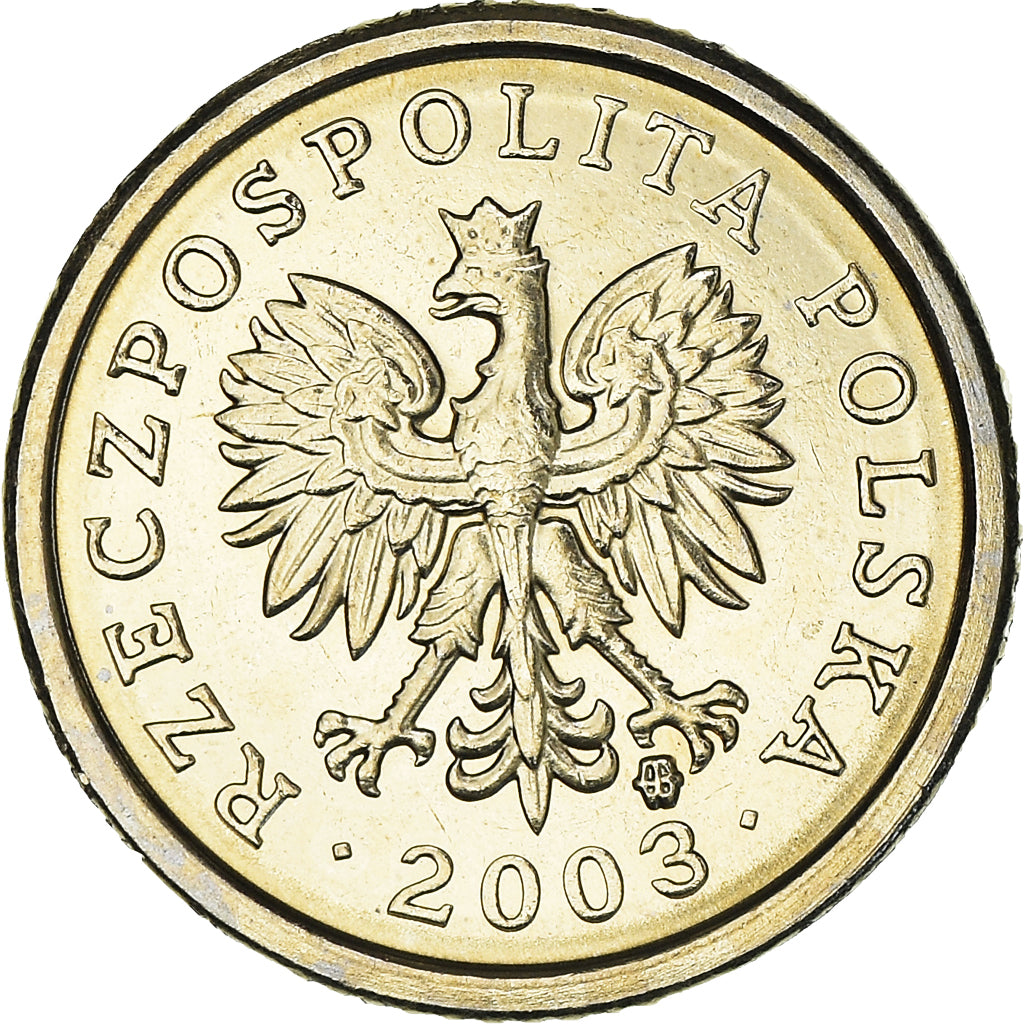 Coin, Poland, 10 Groszy, 2003, Warsaw, MS(63), Copper-nickel, KM:279