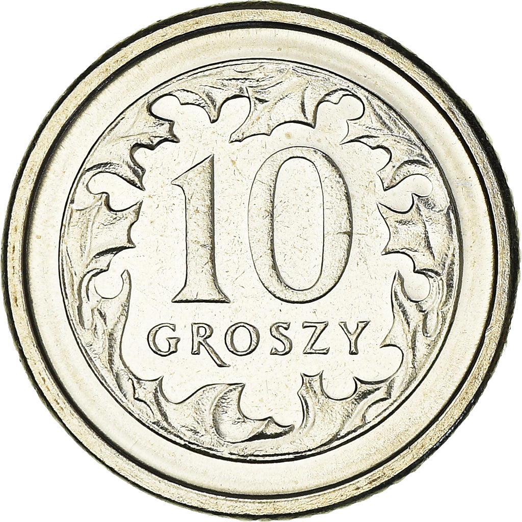 Coin, Poland, 10 Groszy, 2003, Warsaw, MS(63), Copper-nickel, KM:279