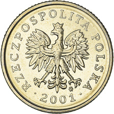 Coin, Poland, 20 Groszy, 2001, Warsaw, MS(63), Copper-nickel, KM:280