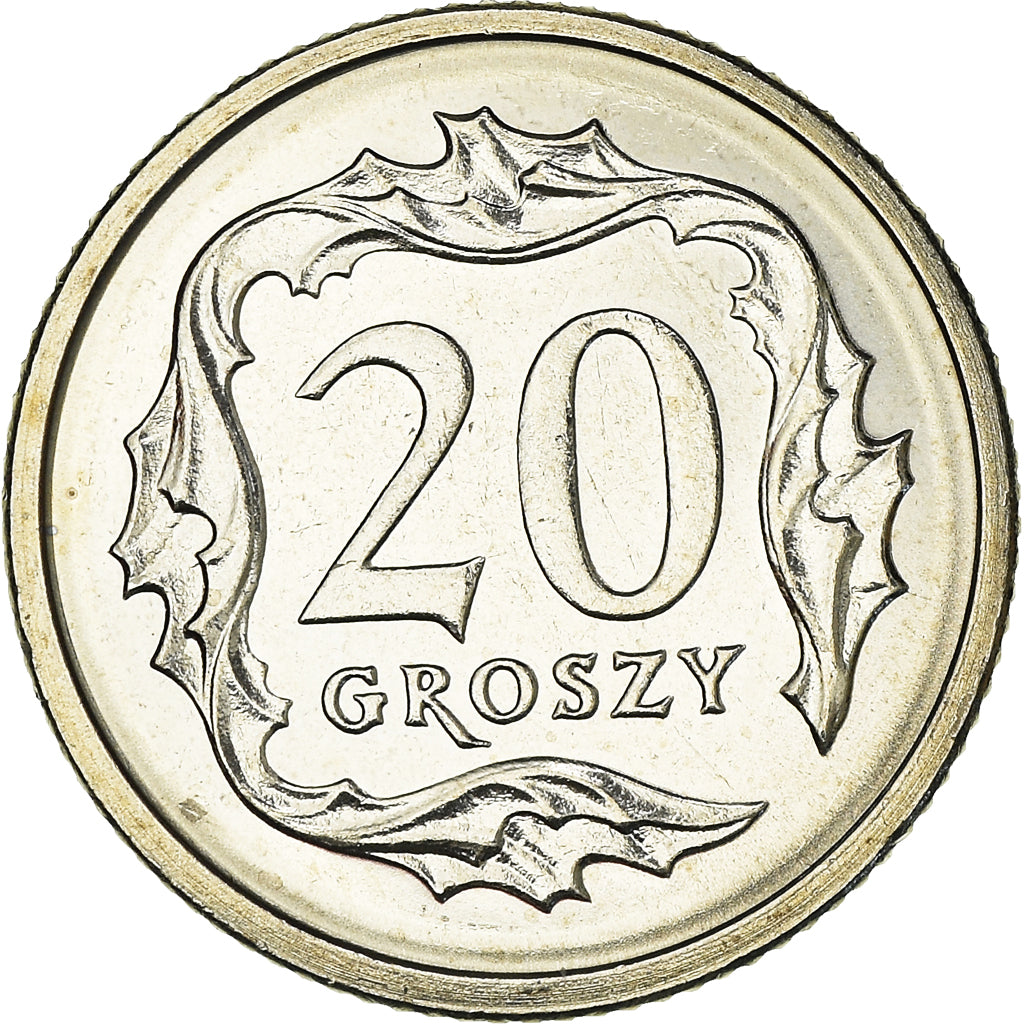 Coin, Poland, 20 Groszy, 2001, Warsaw, MS(63), Copper-nickel, KM:280