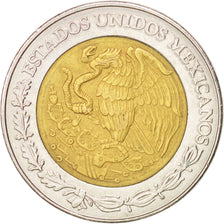 MEXICO, 5 Pesos, 2001, Mexico City, KM #605, AU(55-58), Bi-Metallic, 25.5, 7.17
