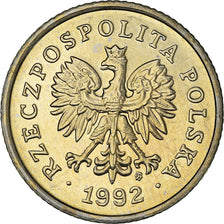 Coin, Poland, 50 Groszy, 1992, Warsaw, MS(63), Copper-nickel, KM:281